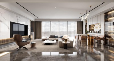 现代客餐厅3D模型下载